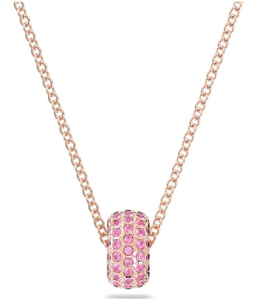 Collar Colgante Rondana Pavé Rosa Oro Rosa
