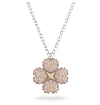 Collar Swarovski Trébol Pavé Blanco Estrella Dorada