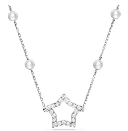 Collar Swarovski Estrella Calada Pavé y Perlas