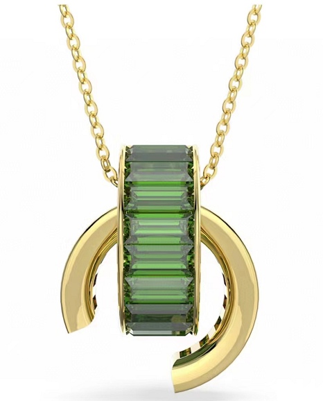 Collar Swarovski Dextera Aro Abierto Baguette Verde