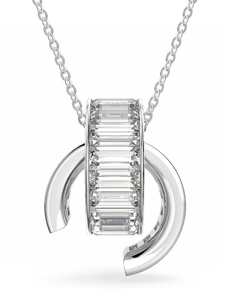 Collar Swarovski Dextera Aro Abierto Baguette Blanco