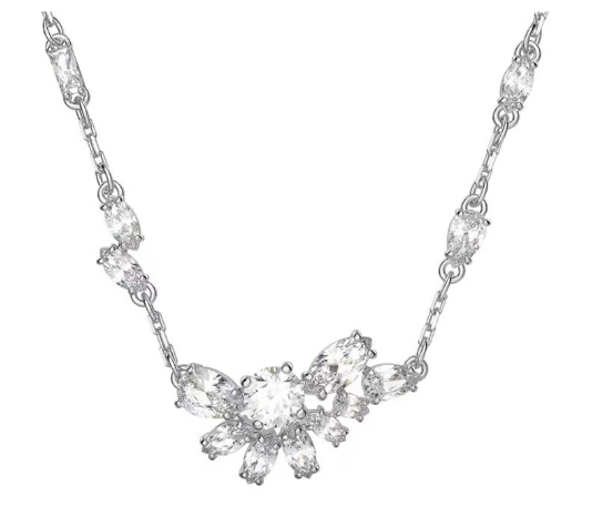 Collar Swarovski racimo cristales blancos talla mixta