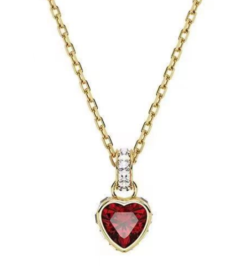 Collar Swarovski colgante corazón cristal rojo