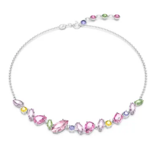 [X441] Collar Swarovski racimo cristales multicolor pastel