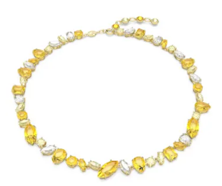 Collar Swarovski cristales amarillos talla mixta continuo