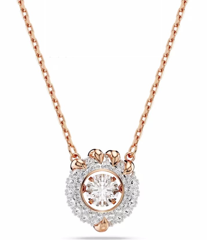 Collar Swarovski Halo Redondo Corona Oro Rosa