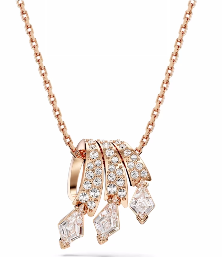 Collar Anillos Envueltos Oro Rosa con Colgantes Cometa