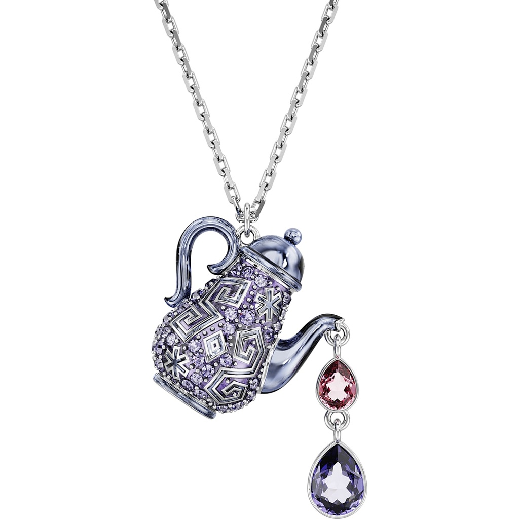 Collar Tetera Colgante Esmaltada Azul Violeta