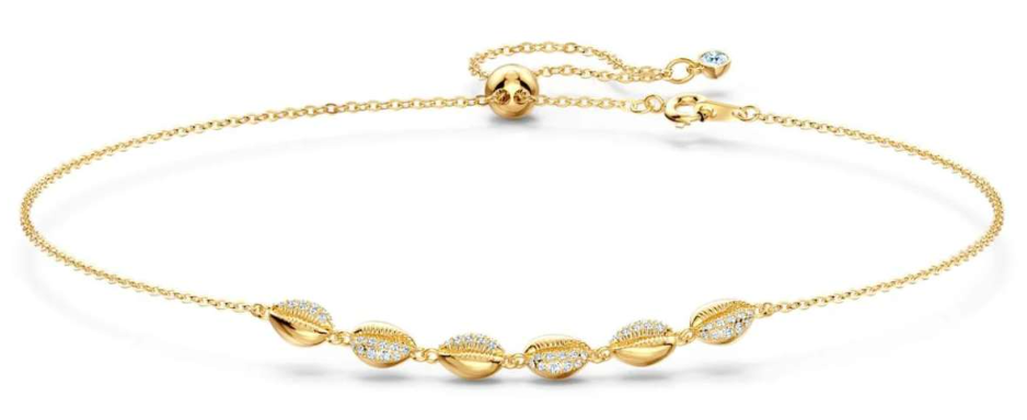 Collar Conchas Pavé Tono Dorado