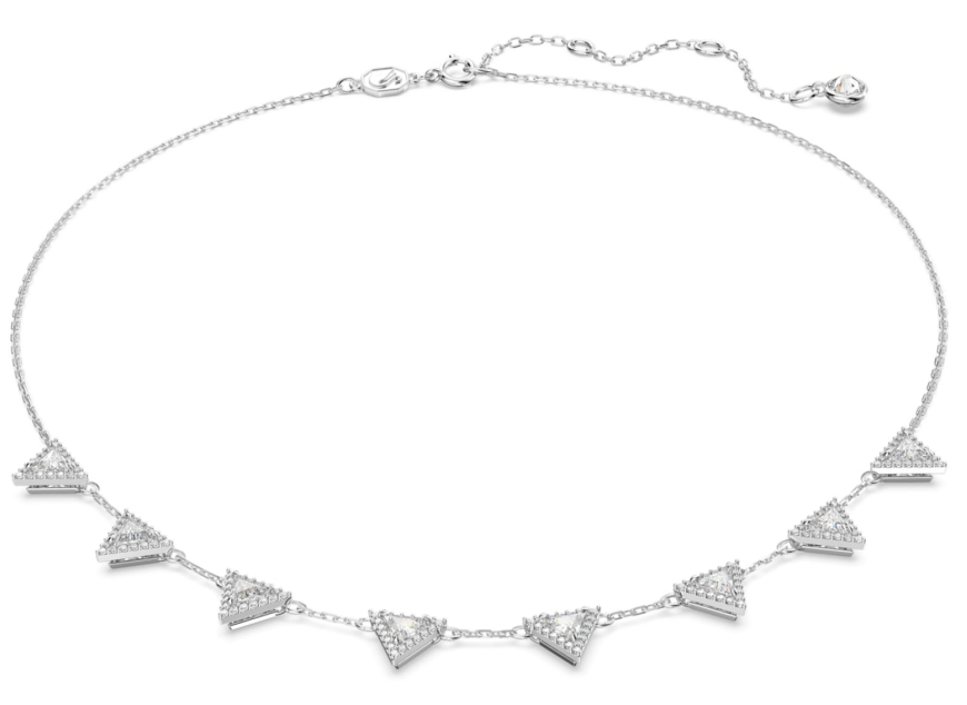 Collar Triángulos Pavé Tono Platino