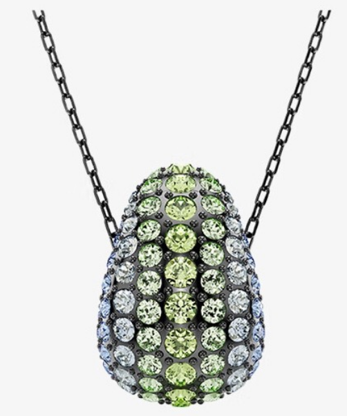 Collar colgante gota pavé degradado verde y azul