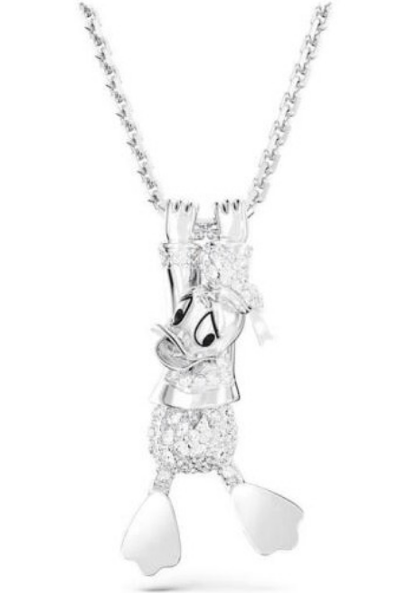 Collar colgante pato cuerpo pavé rodio