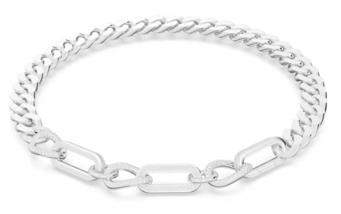 Collar Swarovski Dextera Cadena Barbada y Eslabones Rodio