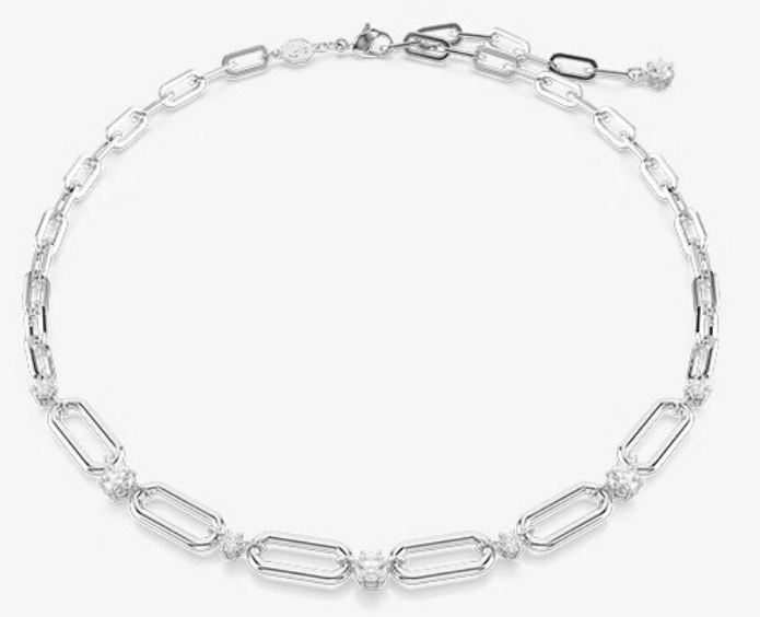 Collar Swarovski Constella Cadena Clip y Estaciones Rodio