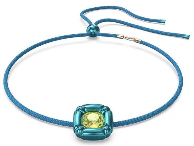 Collar Swarovski Lucent Cordón Turquesa Cristal Verde