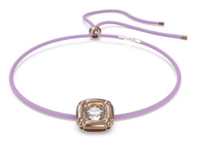 Collar Swarovski Lucent Cordón Lila Cristal Blanco