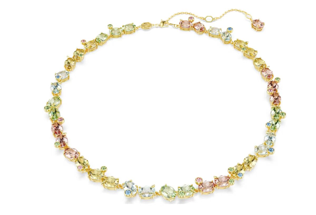 Collar Matrix Piedras Ovaladas en Línea Multicolor