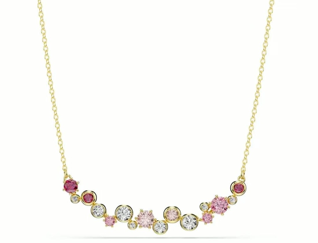 Collar Swarovski Racimo Redondo Rubí y Rosa