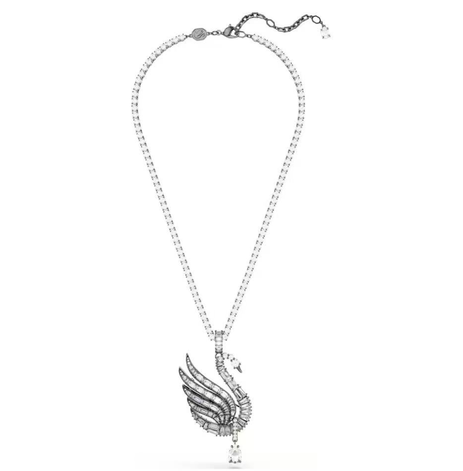 Collar Swarovski Swan Silueta Cisne Tono Oscuro
