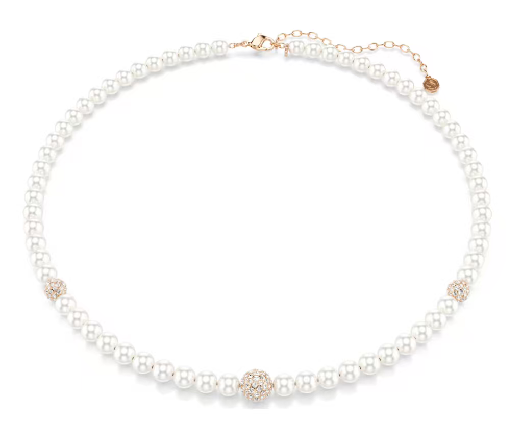 Collar Swarovski Perlas con Esferas Pavé