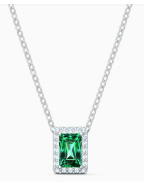 Collar Swarovski Rectángulo Verde Esmeralda