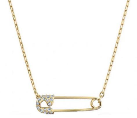 Collar Imperdible Swarovski Pavé Dorado