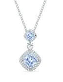 Collar Swarovski Doble Cristal Celeste con Halo