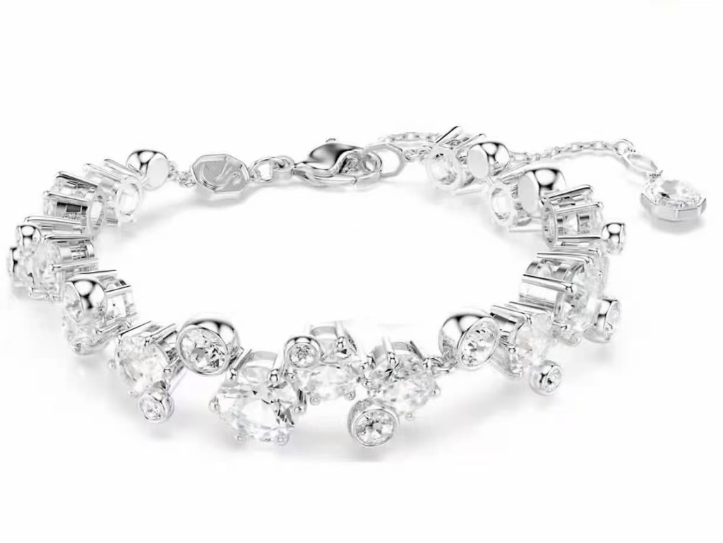 Brazalete Swarovski Cúmulo Cristales Blancos