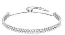 Brazalete Swarovski tenis ajustable doble hilera