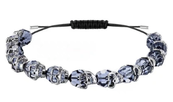 Brazalete Swarovski Calaveras Cristal Azul Oscuro