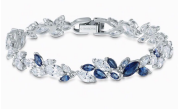 Brazalete Swarovski Línea Marquesa Azul y Blanco