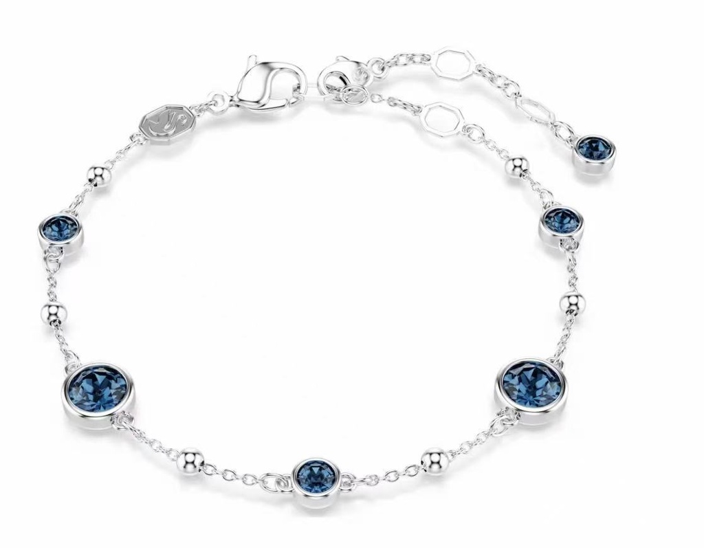[A314] Brazalete Swarovski Constella Cristales Azules Rodio