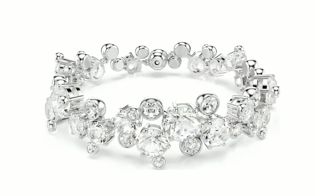 Brazalete Rígido Swarovski Cúmulo Cristal Transparente