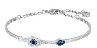 [A001-1] Brazalete Swarovski Ojo Protector Cristal Azul