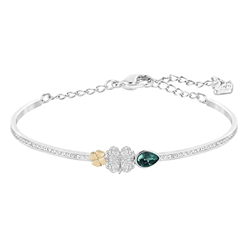 Brazalete Swarovski Trébol Bicolor Cristal Verde