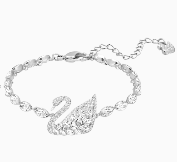 Brazalete Swarovski Swan Cisne Pavé Cristal Blanco