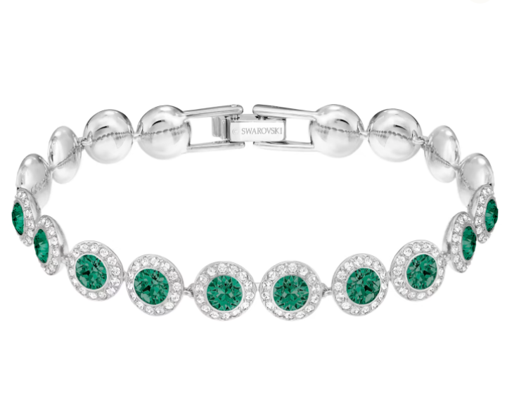 Brazalete Swarovski Angelic Halo Cristal Verde Esmeralda