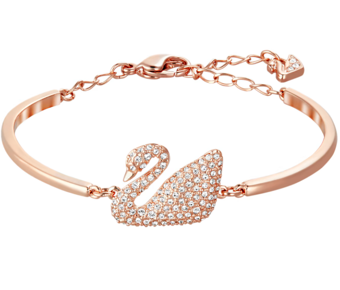 Brazalete Swarovski Swan Cisne Pavé Tono Oro Rosa