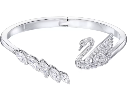 Brazalete Swarovski Cisne y Hilera de Marquise Oro Rosa
