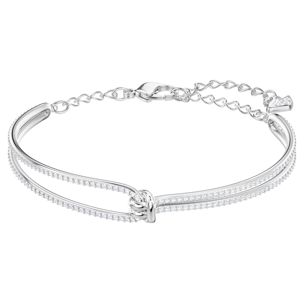 Brazalete Swarovski nudo doble hilera rodio
