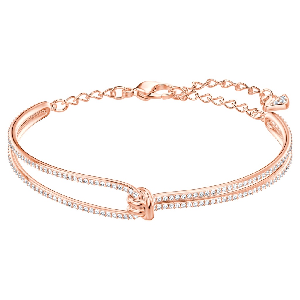 Brazalete Swarovski nudo doble hilera oro rosa