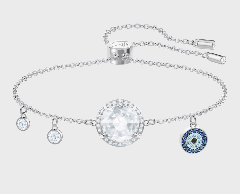 Brazalete Swarovski Symbolica plateado halo y ojo protector