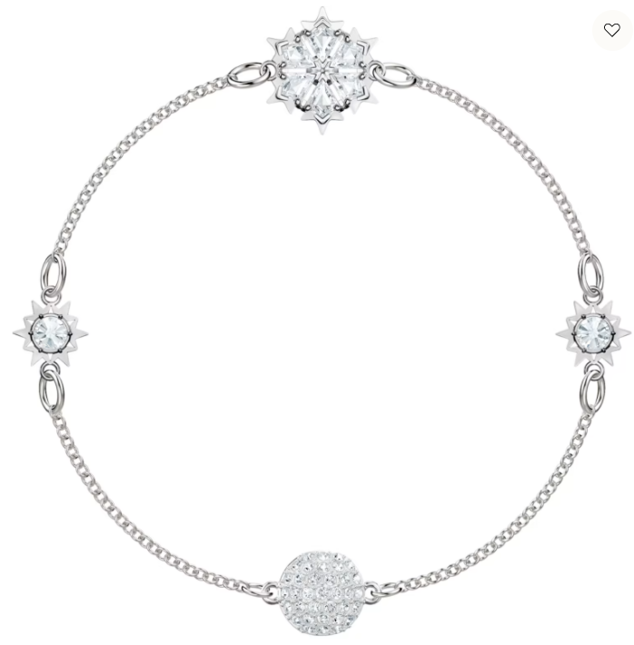 Brazalete Swarovski Cadena Estrella y Copo de Nieve Rodio