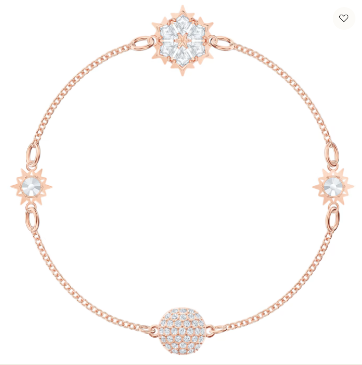 Brazalete Swarovski Cadena Estrella y Copo de Nieve Oro Rosa