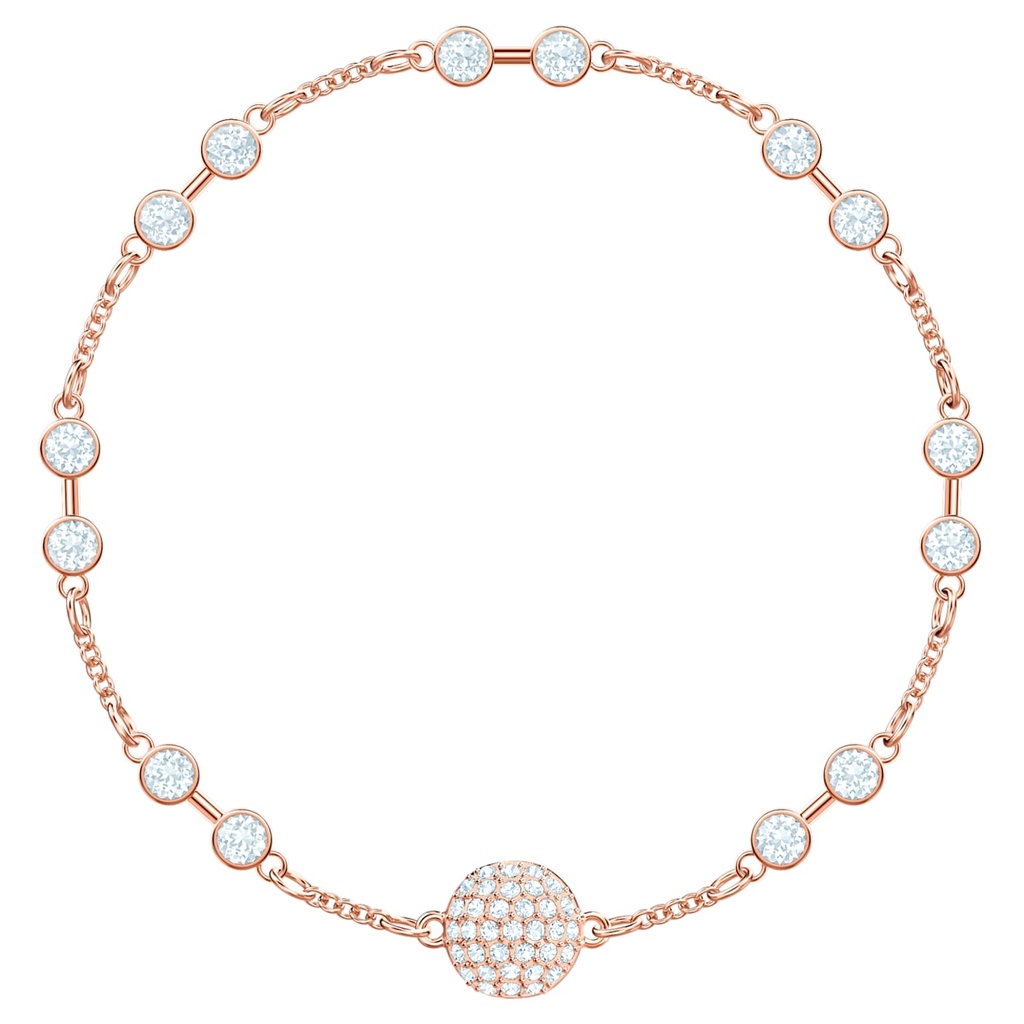 Brazalete Swarovski Cristales y Disco Pavé Oro Rosa