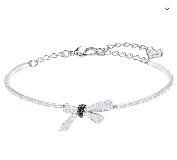 Brazalete Swarovski Moño Pavé con Acento Negro Rodio