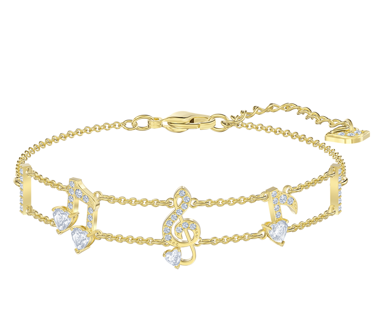 Brazalete Swarovski Notas Musicales Corazón