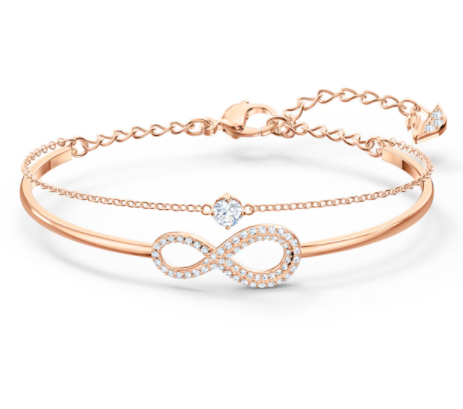 Brazalete Swarovski infinito pavé oro rosa