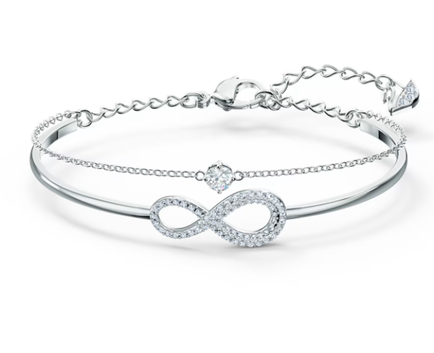 Brazalete Swarovski infinito pavé plateado