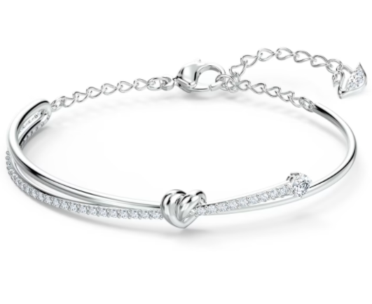 Brazalete Rígido Nudo Pavé Plata